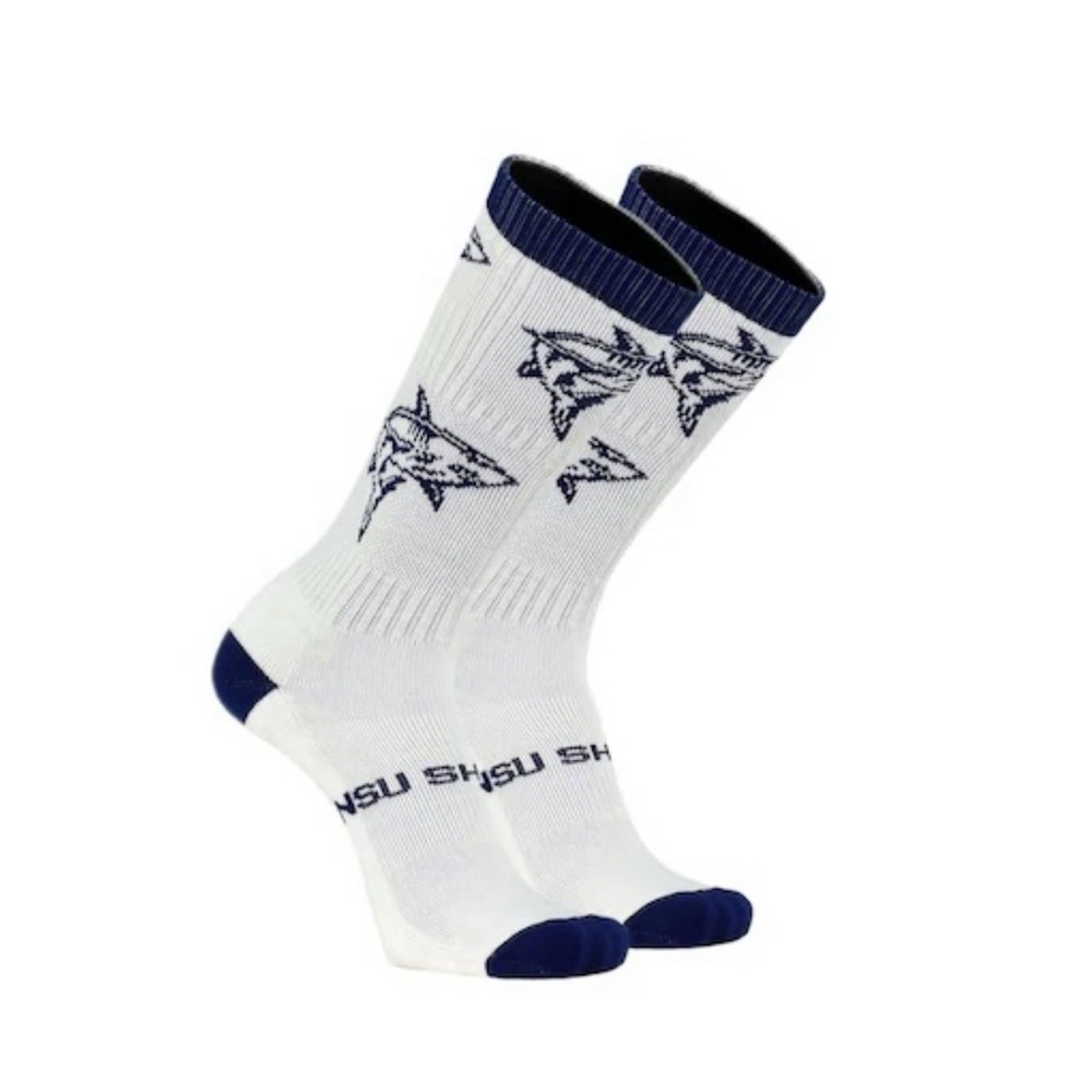 TCK Nova Southeastern University Sharks NCU One Pair USA Made Socks NWT L - Picture 1 of 4